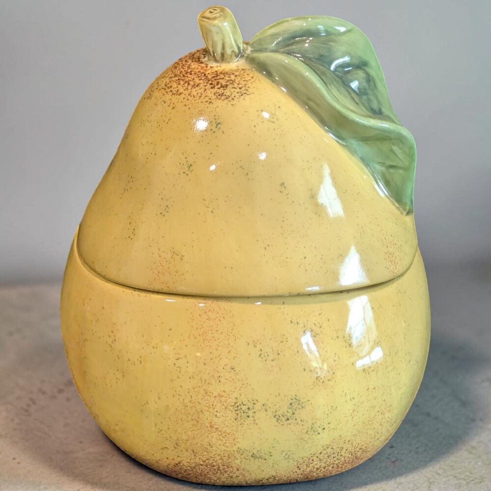 Pear Jar Canister Raymond Waites Cornucopia 7.5" Vintage Ceramic Yellow